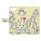 mikepunchの猫に感謝 Book-Style Smartphone Case:Opened (outside)