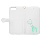 らくがきクオリティのmint green lover Book-Style Smartphone Case:Opened (outside)