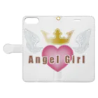 エンジェルガール（angelgirl）のエンジェルガール 手帳型スマホケースを開いた場合(外側)