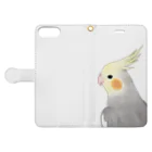 まめるりはことりの見つめるオカメインコちゃん【まめるりはことり】 Book-Style Smartphone Case:Opened (outside)