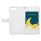 yumi81japanのMOON Book-Style Smartphone Case:Opened (outside)