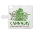 420 MUSIC FACTORYのCannabis & Bird（カナビスと鳥） Book-Style Smartphone Case:Opened (outside)