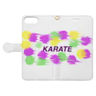 空手好きのチコの空手ドットKARATE 手帳型スマホケースを開いた場合(外側)