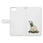 犬グッズの店しえるぶるーのマフラー犬　ラブラドルレトリバー Book-Style Smartphone Case:Opened (outside)