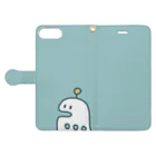 ふむじまのぱぺぷ　ブルー Book-Style Smartphone Case:Opened (outside)