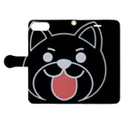 🐶桂花🎤歌う犬のお腹のわんこスマホケース 手帳型スマホケースを開いた場合(外側)