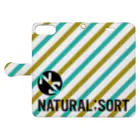 NATURAL;SORTのSN_Stripes01 手帳型スマホケースを開いた場合(外側)