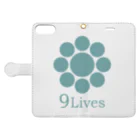 9Lives official goods shopの9lives 九曜シリーズ 手帳型スマホケースを開いた場合(外側)