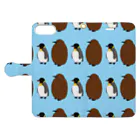 учк¡✼*のペンギンの親子(総柄ver.) Book-Style Smartphone Case:Opened (outside)