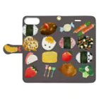 いと itoのoh!弁当スマホケース(佃煮) Book-Style Smartphone Case:Opened (outside)