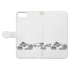 はんこや　ののの長く並ぶ古代生物 Book-Style Smartphone Case:Opened (outside)