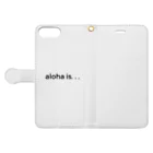 aloha is. . .のsimple logo aloha is... 手帳型スマホケースを開いた場合(外側)