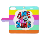 はちよんごのAMEZING 手帳型スマホケースを開いた場合(外側)