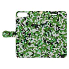 Military Casual LittleJoke のCamo AGR Green アグレッサー迷彩 緑色 サバゲー装備 Book-Style Smartphone Case:Opened (outside)