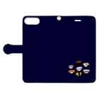 OSAKANA-SHOPの寿司ーズ (ネイビー) Book-Style Smartphone Case:Opened (outside)