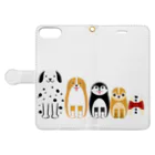 Mrs.Bean/ミセスビーンのマトリョーシカ 犬＆骨(おやつ) Book-Style Smartphone Case:Opened (outside)