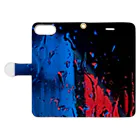 Ueda TakayasuのBlue & Red Book-Style Smartphone Case:Opened (outside)