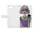 S2ショップのColorful Hair Woman No.2 Book-Style Smartphone Case:Opened (outside)