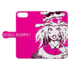 Lima デザインと絵と動画のMAKE HAPPY ? 手帳型スマホケースを開いた場合(外側)