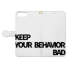 87(🐯)のKEEP YOUR BEHAVIOR BADシリーズ Book-Style Smartphone Case:Opened (outside)