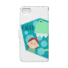 恐竜少女ガウ子のお店のガウ子ファミリー Book-Style Smartphone Case :back