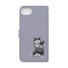 kirara12_18の福を呼ぶ！！かぎしっぽねこ大ちゃん青 Book-Style Smartphone Case :back