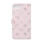 しらたまちゃんSHOPu〜🐽のいっぱいしらたまちゃん（ピンク） Book-Style Smartphone Case :back