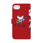 Momi Buncho Lab SHOPのフライングV文鳥(iPhone6/6s/7/8用)RED 手帳型スマホケースの裏面