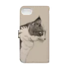 AGKの向かい合う猫のiPhoneケース（7/8専用） Book-Style Smartphone Case :back