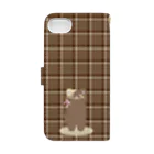 nyanya_sanのチェック柄のにゃにゃさんスマホカバー♥ Book-Style Smartphone Case :back