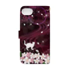 Lunatic Cat-ismの月花猫～桜花宵ノ顔・紫紺 Book-Style Smartphone Case :back