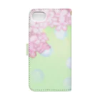 ボストンテリアさくらのさくら🌸と桜とシャボン玉 Book-Style Smartphone Case :back