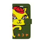 「中華居酒屋 ねこや」マーチャンダイズストアのmimiちゃんスマホケースtduグリーン Book-Style Smartphone Case