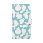 tettetextileのぎっしりうさぎ_bluegreen Book-Style Smartphone Case