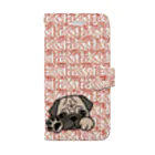 パグ PUG ぱぐ  OHMAI GALLERYのパグ-ぱぐ-PUG-パーグー-3 手帳型iPhoneケース Book-Style Smartphone Case