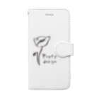 ひなげし商店のPoppy design 黒ライン Book-Style Smartphone Case