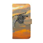 Coshi-Mild-Wildのシマフクロウと夕焼け Book-Style Smartphone Case