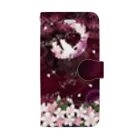 Lunatic Cat-ismの月花猫～桜花宵ノ顔・紫紺 Book-Style Smartphone Case