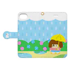 Naito_hの雨の日とアジサイとわたし Book-Style Smartphone Case:Opened (outside)