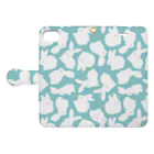 tettetextileのぎっしりうさぎ_bluegreen Book-Style Smartphone Case:Opened (outside)