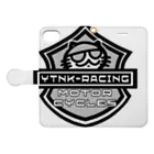 YUTANEKO公式ショップのYTNK Racing motorcycles チームロゴB 手帳型スマホケースを開いた場合(外側)