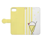 Nico Rab.のくりぃむそーだ yellow Book-Style Smartphone Case:Opened (outside)