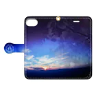 Amanoiwaya_Mの夕焼け×桜（iPhone 7） Book-Style Smartphone Case:Opened (outside)