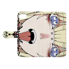 目は口以上に感情を語るの絵文字ちゃん Book-Style Smartphone Case:Opened (outside)