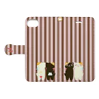 nyanya_sanのリボンの付いた白黒ねこ Book-Style Smartphone Case:Opened (outside)