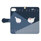 anima*l*eのかしげ白文鳥 Book-Style Smartphone Case:Opened (outside)