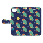 kadoBIRDのずらっとシロハラインコ Book-Style Smartphone Case:Opened (outside)