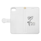 ひなげし商店のPoppy design 黒ライン Book-Style Smartphone Case:Opened (outside)