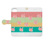 めありぃとママのお店のハッピーにゃんこ Book-Style Smartphone Case:Opened (outside)