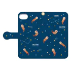 カワウソとフルーツのスペースカワウソ Book-Style Smartphone Case:Opened (outside)